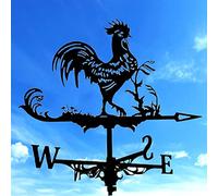 JIEXUHDE Banderuola in Metallo per Montaggio su Tetto, banderuole a Forma di Gallo, paletti per segnavento da Giardino, Decorazione da Giardino con indicatore di direzione del Vento(Color:Pollo)