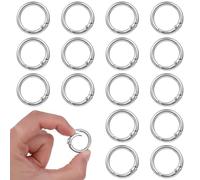 JIEYAO 16 portachiavi con molla O anello clip, moschettone rotondo in acciaio inox, robusto portachiavi con chiusura ad anello a molla, moschettone per borse, portafogli, borse