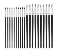 JIEYAO 20 pennelli in silicone, pennelli in gomma, per pittura con i numeri, set di pennelli in silicone, per modellazione, pittura, fai da te, opere d'arte (3 mm + 5 mm)