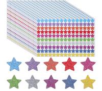 JIEYAO 3000 adesivi olografici a forma di stella, autoadesivi, per ricompensa dei bambini, grafici del comportamento, decalcomanie colorate glitterate, adesivi per insegnanti per studenti fai da te