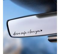 JIEYAO 4 adesivi a specchio I Love You Drive Safe per specchietto retrovisore e finestra con cuore in vinile, autoadesivi, graziosi adesivi per auto, regalo per guidatori, donne e uomini(Nero)