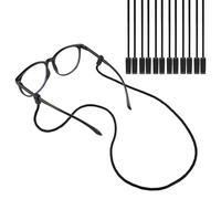 JIEYAO 6 cinghie per occhiali da vista per sport, supporti per occhiali intorno al collo, senza coda per occhiali da sole, antiscivolo, nero, taglia unica