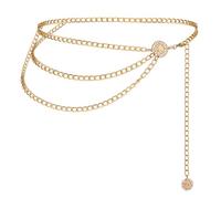 JIEYAO Catena Vita Multistrato, Cintura a catena da donna Moda Catena in Vita Multistrato in Metallo Regolabile Nappine Lunga Belly Chain per Vestito Pantaloni Jeans Corpo Gioielli Catena 90cm/35.4in