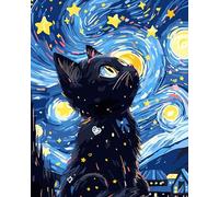 jieyisier Dipingere dopo i numeri, gatto adulto, Paint by Numbers for Adult inizier, set di pittura acrilica con pennelli e colori può essere utilizzato come regalo, decorazione per la casa, 16 x 20