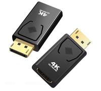 JIEYUCHU Adattatore Displayport a HDMI 4K, 2 Pezzi Adattatore Displayport Maschio a HDMI Femmina Supporto Audio 4K 1080P, per HDTV, Monitor, Proiettori, Portatili e Altri