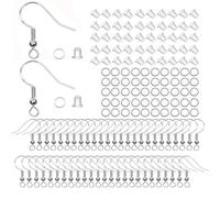 JIEYUCHU Ganci Orecchini, 50 Pezzi Ganci per Orecchini Argento Sterling 925, Ganci per Orecchie Ipoallergenici, per Orecchini DIY, Creazione di Gioielli, Accessori per Orecchini