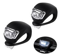 JIEYUCHU Passeggino luce in silicone 2 pezzi, multiuso LED passeggino luce, impermeabile (2 nero)