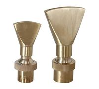 JIEYUZYUO 1 Ugello per Fontana a Coda D'Anatra, Testa per Fontana in Ottone/Acciaio Inossidabile da 1/2", 3/4", 1", 1,5", 2"/1.5 (Brass)