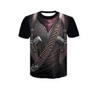 JIFENLI T-Shirt 3D da Uomo Estate Teschio Divertente Romanzo Uomo 3D Stampato Digitale T-Shirt Girocollo Sciolto Unisex Traspirante Bottoming Camicia Pullover Mezza Manica Sport Top