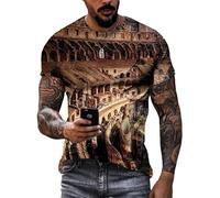 JIFENLI T-Shirts 3D da Uomo Maglietta Estate Esclusivo Design Romano Colosseo Grafico T Shirt Uomo Moda Casual Stampato Civiltà Sito Modello Manica Corta