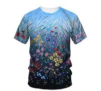 JIFENLI T-Shirts 3D da Uomo Maglietta Estate Paesaggio Pittura A Olio Arte Grafica T Shirt Moda Letteraria Gioventù Casual Tees Uomini Stampato O-Collo Top