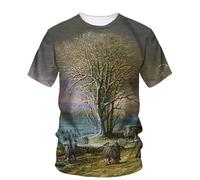 JIFENLI T-Shirts 3D da Uomo Maglietta Estate Paesaggio Pittura A Olio Arte Grafica T Shirt Uomo Moda Casual Bohemien Letteratura Gioventù Stampato Harajuku O-Collo Tees