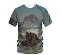 JIFENLI T-Shirts 3D da Uomo Maglietta Estate Paesaggio Pittura A Olio Arte Grafica T Shirt Uomo Moda Casual Bohemien Letteratura Gioventù Stampato Harajuku O-Collo Tees