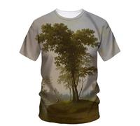 JIFENLI T-Shirts 3D da Uomo Maglietta Estate Paesaggio Pittura A Olio Arte Grafica T Shirt Uomo Moda Casual Bohemien Letteratura Gioventù Stampato Harajuku O-Collo Tees