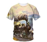 JIFENLI T-Shirts 3D da Uomo Maglietta Moda Estiva creatività retrò negli Anni '1990 T Shirt Grafiche per Gli Uomini Stampate Casual O-Collo Tees