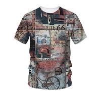 JIFENLI T-Shirts 3D da Uomo Maglietta Moda Estiva creatività retrò negli Anni '1990 T Shirt Grafiche per Gli Uomini Stampate Casual O-Collo Tees