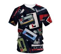 JIFENLI T-Shirts 3D da Uomo Maglietta Moda Estiva creatività retrò negli Anni '1990 T Shirt Grafiche per Gli Uomini Stampate Casual O-Collo Tees