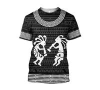 JIFENLI T-Shirts 3D da Uomo Maglietta Retro Ethnic Aztec Mexico T-Shirt Summer Men's 3D Printed Short Sleeve Fashion Creative O-Neck Large Size Tops T Shirts