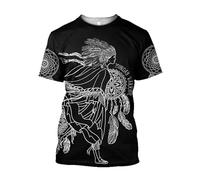 JIFENLI T-Shirts 3D da Uomo Maglietta Retro Ethnic Aztec Mexico T-Shirt Summer Men's 3D Printed Short Sleeve Fashion Creative O-Neck Large Size Tops T Shirts