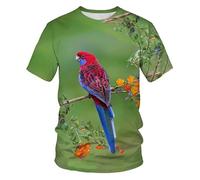 JIFENLI T-Shirts 3D da Uomo Maglietta Summer Fashion all Kinds of Birds T Shirt for Men Fun Printed Round Neck Tees Hip Hop Harajuku Streetwear Top