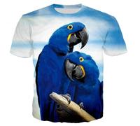 JIFENLI T-Shirts 3D da Uomo Maglietta Summer Fashion Fun Parrot Graphic T Shirts Men 3D Printed Animal Pattern Tees Tops Leisure Round Neck Short Sleeve Strretwear