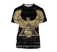 JIFENLI T-Shirts 3D da Uomo Maglietta Summer Pharaoh Graphic 3D Print T-Shirts Men Women Ancient Egyptian God Eye T Shirt Short Sleeve Oversized Tee Top