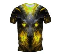 JIFENLI T-Shirts 3D da Uomo Maglietta T-Shirt da Uomo con Fiamma con Motivo Animalier Stampa 3D Moda Sport all'Aria Aperta da Uomo T-Shirt A Maniche Corte Top da Uomo Taglie Forti