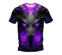 JIFENLI T-Shirts 3D da Uomo Maglietta T-Shirt da Uomo con Fiamma con Motivo Animalier Stampa 3D Moda Sport all'Aria Aperta da Uomo T-Shirt A Maniche Corte Top da Uomo Taglie Forti