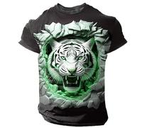 JIFENLI T-Shirts 3D da Uomo Maglietta Uomo Classico Modello Tigre 3D Stampato Moda Uomo Manica Corta T-Shirt Estate Sport all'Aria Aperta Taglie Forti Uomini T-Shirt Abbigliamento