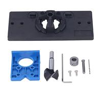 Jig di foratura con a tazza per cerniere da 35 mm, set di posizionatori per cerniere per la lavorazione del legno, posizionatore di foratura preciso con punta da taglio e asta (Nera)