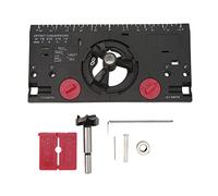 Jig per la foratura delle cerniere da 35 mm, guida per la foratura dei fori delle cerniere per la lavorazione del legno con taglierina e punta da 1/16 di pollice, kit di guide per (Nera)
