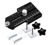 Jig per taglio sottile allungato, guida per da tavolo in lega di alluminio con doppio cuscinetto per router a nastro, adatta alle fessure per incisioni a T, range di 175 mm pe (Nera)