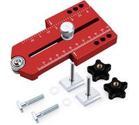 Jig per taglio sottile allungato, guida per da tavolo in lega di alluminio con doppio cuscinetto per router a nastro, adatta alle fessure per incisioni a T, range di 175 mm pe (Rossa)