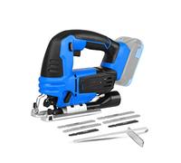 Jig Saw 20V Cordless Jigsaw Quick Blade Change LED Light Guide with 6 PCS Blades Woodworking Power Without Battery for Ceramic Floor Ceiling Tiles (Color : with Battery Size : One Size)