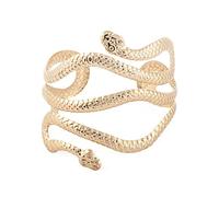 JIgeren Bracciale in lega per braccio superiore Bracciale in metallo a forma di serpente a spirale regolabile Braccialetto da braccio a forma di serpente a spirale in metallo Bracciale alla moda
