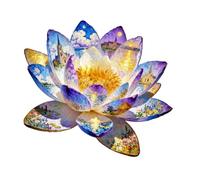 Jigfoxy Puzzle in legno con olio di loto, per adulti, 210 pezzi unici a forma di animale, regalo di compleanno per familiari e amici, con scatola di legno (34 x 33,3 cm)