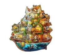 Jigfoxy Puzzle in legno per adulti, con arca animale, per adulti, puzzle unico in legno, famiglia e amici, L-34 x 34 cm, 270 pezzi