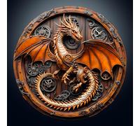 Jigfoxy Puzzle in legno per adulti, con drago meccanico 3D, per adulti, puzzle unico in legno, famiglia e amici, L-34 x 34 cm, 300 pezzi