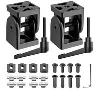 JiGiU 2 Pezzi Connettore ad Angolo Regolabile Staffe di Fissaggio in Alluminio Angolo di Rotazione 180° Connettore Giunto e Accessori di Montaggio-Nero