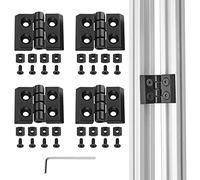 JiGiU 4 cerniere M4 per profilo in alluminio 2020, fessura da 6 mm, cerniera pieghevole in lega di zinco, con viti a scanalatura, profilo in alluminio, cerniera flessibile, per stampanti 3D fai da te