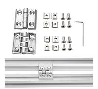 JiGiU Cerniera flessibile M6 per profilo in alluminio serie 3030, 8 mm, cerniere in lega di zinco, con dado scanalato, viti, chiavi per stampante 3D, progetto fai da te (distanza fori: 30 x 30 mm)