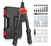 JiGiU Rivettatrice 2 in 1 con 110 Dadi per Rivetti,Rivettatrice per Inserti Filettati Doppio Manico 5 Diverse Misure di Rivettatrici-50 pz Rivetti per Componenti Metallici/Lavori Edili