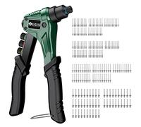 JiGiU Rivettatrice Manuale con 4 Teste Intercambiabili 8" Rivettatrici Pinze con 200 PCS Rivetti 4 in 1 Pistola a Rivetti Professionale per Riparazione Mobili e Veicoli