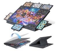 Jigpal Tavola puzzle inclinabile da 1000 pezzi con supporto e copertura 2 in 1, tavolo puzzle regolabile a 3 angoli con 6 cassetti colorati, tavole da gioco leggere per adulti