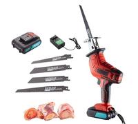 Jigsaw per ossa elettrica, taglia ossa senza fili, jigsaw portatile professionale senza fili, strumenti per tagliare ossa di carne, legno, metallo, plastica e macellazione a casa con 4 lame