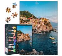 Jigsaw Puzzle 1000 pezzi per adulti città costiera, 1000 puzzle paesaggio marino, decorazione da parete, giocattolo per la famiglia, adatto per notti di gioco, dimensioni: 70 x 50 cm