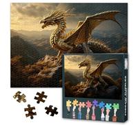 Jigsaw Puzzle 1000 pezzi per adulti, Golden Dragon Under The Setting Sun Puzzles Teens Educational Toys Challenging Puzzle Suitable for Game Nights Finished Size: 70 x 50 cm