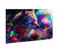 Jigsaw Puzzle, 1500 Pezzi Puzzle Classici, Rose Rosse Puzzle Rilassamento Intelligence, Mpossibile Difficile Puzzles impegnativo adulti Puzzles Gioco Familiare, Regalo Amore Amico Lupo K0F-413