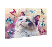 Jigsaw Puzzle, 3000 Pezzi Puzzle Classici, Gatto Bianco Puzzle Rilassamento Intelligence, Mpossibile Difficile Puzzle Impegnativo per Adulti Puzzle Gioco Familiare, Regalo per Amore Farfalla fr0-1004