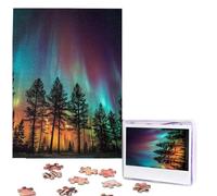 Jigsaw Puzzle 500 pezzi Immagine in legno personalizzata da foto Puzzle personalizzato da immagini Aurora boreale Puzzle per adulti Famiglia Compleanno Natale San Valentino Regali